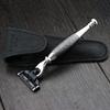 Best Scissors/Razor with 100% real leather. Haryali London Hand Assembled Sophist Collection Elegantly Designed (Gillette Mach 3) Stunning Shaving Razor with Leather Case. view 1