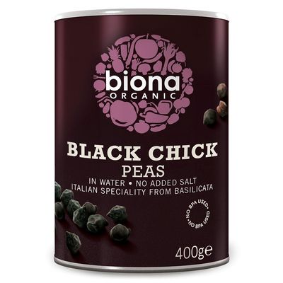 Biona Organic Black Chick Peas, 400 g, Pack of 6