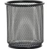 Lorell Black Mesh/Wire Pencil Cup Holder - 3.5" x 3.9" - Steel - 6/Box - 5" H x 2" W x 5" L (84149BX) view 1
