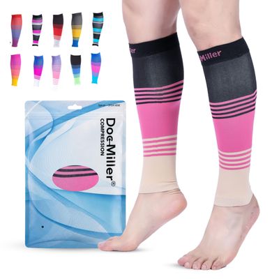 Doc Miller Premium Calf Compression Sleeve 1 Pair 20-30Mmhg Strong Calf Support Fashionable Pressure For Sports Running Muscle Recovery Shin Splints Varicose Veins