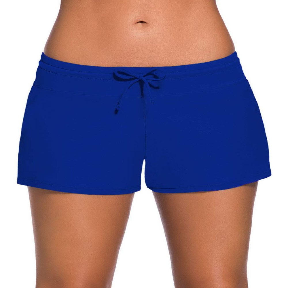ChinFun Women's Board Shorts Swimswear Bottoms Tankini Swim Bathing Briefs Swimsuit Boardshorts Beach Trunks with Liner, Original-royal Blue, Large