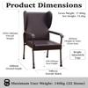 Aidapt Chesterfield Orthopaedic High Back Seat Chair With Adjustment for Leg and Back Height, Easy Wipe Clean Material For Use Elderly and Users With Limited Mobility In Living Rooms and Bedrooms. view 4