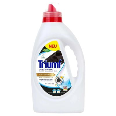 Triumf Ultra Black 1L Pack of 8 (160 Washes) - Liquid Laundry Detergent for Darks