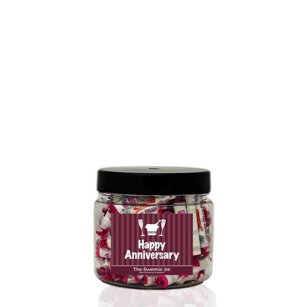 FIZZERS 400g XSmall Sweet Jar A Personalised Gift Jar Filled with Your Favourite Retro Sweets! Happy Anniversary