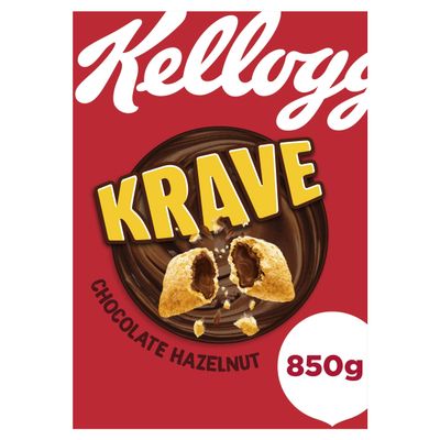 Kellogg's Krave Chocolate Hazelnut Breakfast Cereal Big Box, 850g