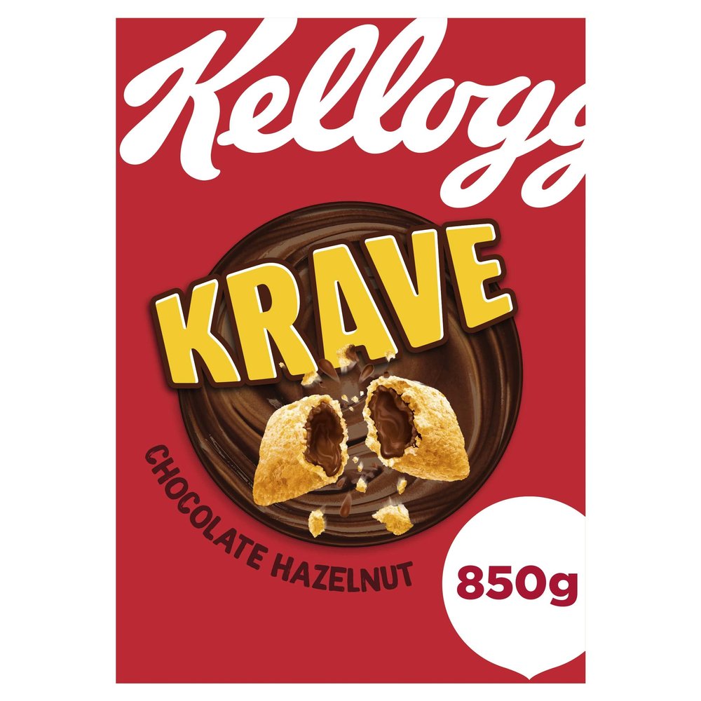 Kellogg's Krave Chocolate Hazelnut Breakfast Cereal Big Box, 850g