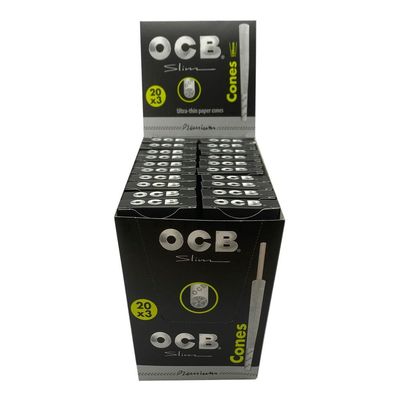 OCB Premium Cones King Size Slim Pre-Rolled 1 Box (20 Packs/60 Cones)