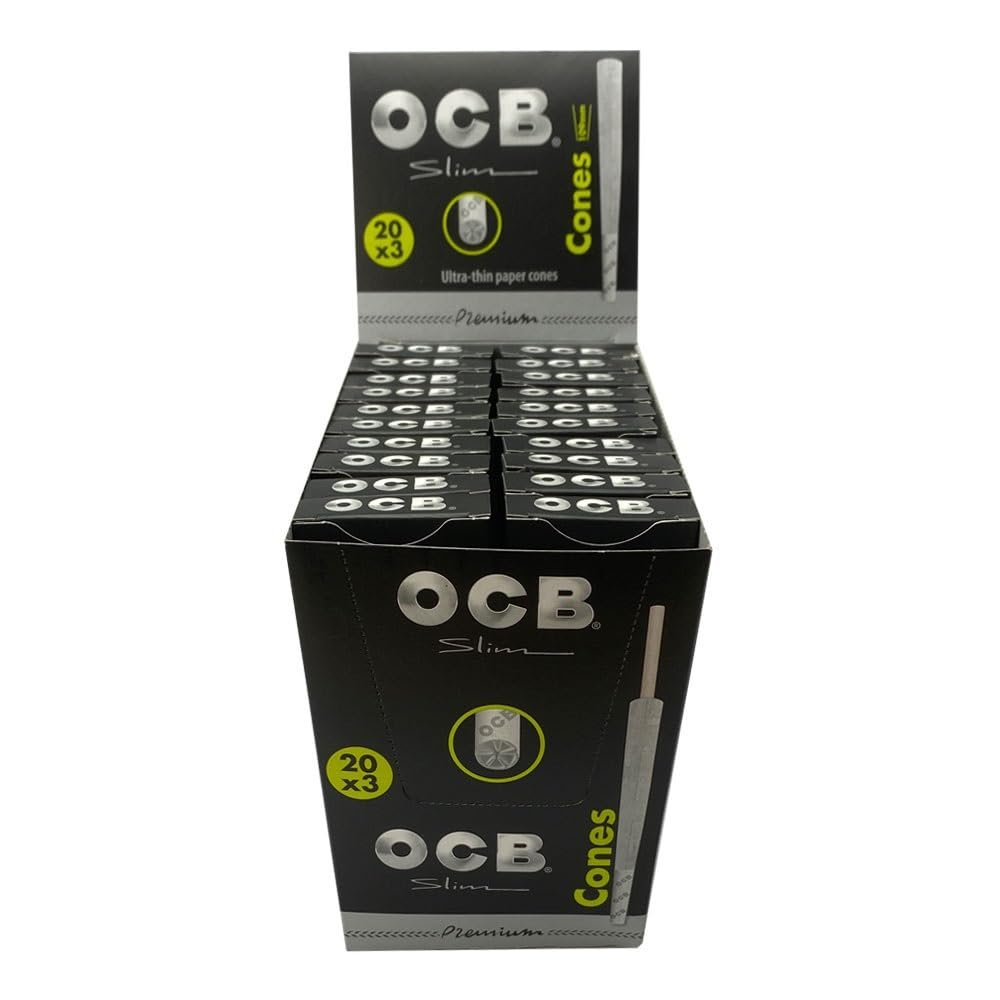 OCB Premium Cones King Size Slim Pre-Rolled 1 Box (20 Packs/60 Cones)