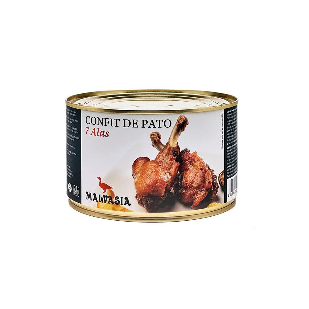 Duck Confit MALVASIA Spanish Duck Wings Confit, Circular Box with 7 units