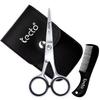 Tecto 4.5" Beard & Moustache Scissors with Comb & Pouch, Stainless Steel Eyebrow & Facial Hair Grooming Kit for Men view 1