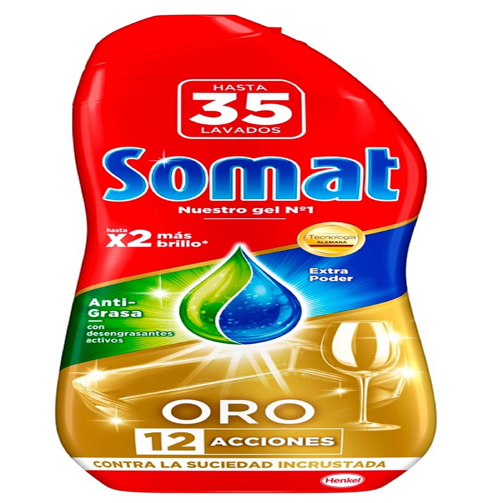 Somat Gold Grease Dishwasher Gel 35 Washes 630 ml