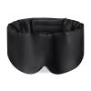 100% Mulberry Silk Sleep Mask Eye Mask for Man and Woman with Adjustable Headband, Full Size Large Sleep Mask & Blindfold for Total Blackout for All Night Sleep, Travel & Nap- Black view 1