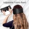 100% Mulberry Silk Sleep Mask Eye Mask for Man and Woman with Adjustable Headband, Full Size Large Sleep Mask & Blindfold for Total Blackout for All Night Sleep, Travel & Nap- Black view 4