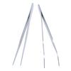 Aeromdale Nail Art Tweezers Curved Straight Pointed Ongles, Silver, 2 Pcs view 2