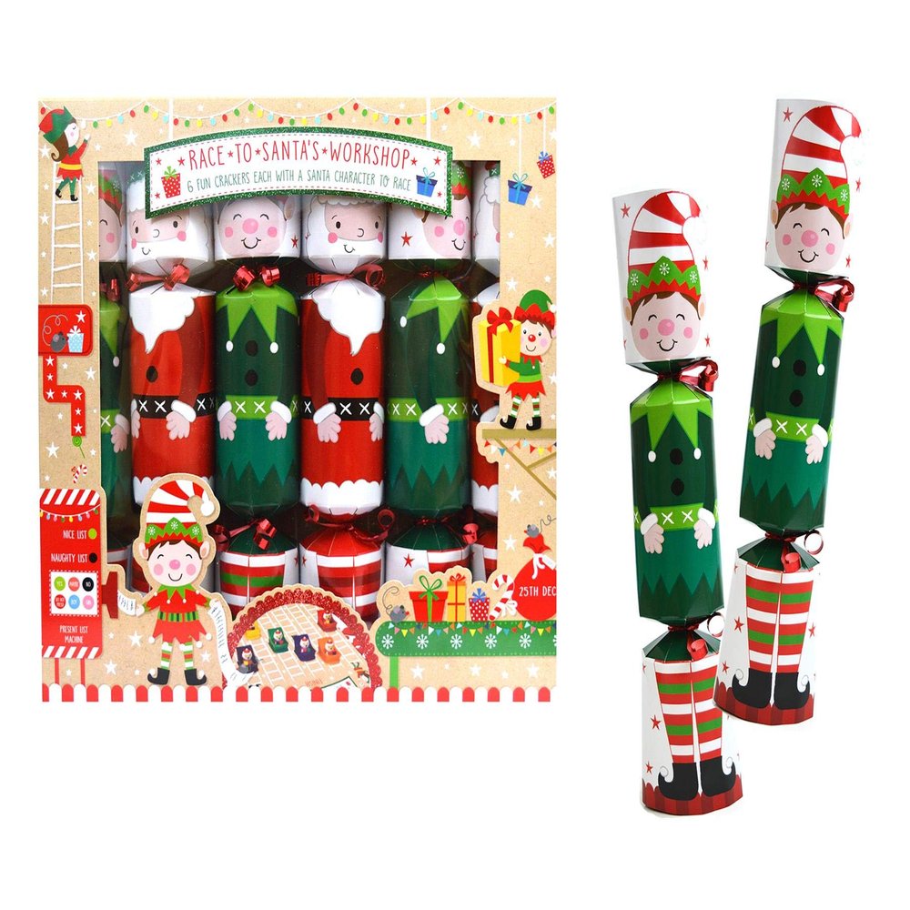 Racing Santa Christmas Crackers - Box of 6