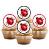 Ladybird Edible Cupcake Toppers  Cute Bug-Themed Cake Decorations for Garden Parties & Nature Celebrations  Stand Up Wafer Card 24 x 4cm/1.5 Inch Disc (PRECUT) view 1