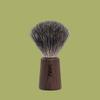 NOM Theo Shaving Brush | Pure Badger Shave Brush for Shaving Soaps and Creams | exfoliating Shaving Brush | Dark Ash Handle view 2