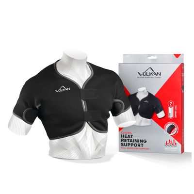 Vulkan Classic Full Shoulder Support, Large, New Style, For Tendonitis, Bursitis, & Other Shoulder Injuries, Covers Both Shoulders, Compression & Warmth, Protection for Rehabilitation & Recovery