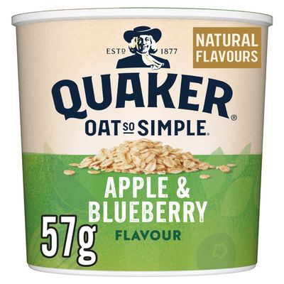 Quaker Oat So Simple Apple and Blueberry Porridge Pots, 57 g (Pack of 8)
