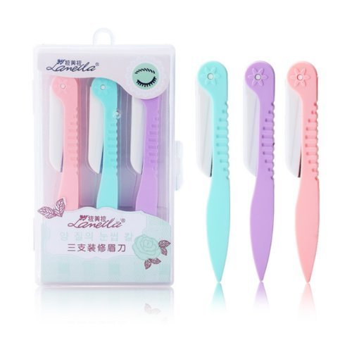 3 Pcs x Pro Tinkle Eyebrows Razor Trimmer Shaper Shaver Hair Remover Set