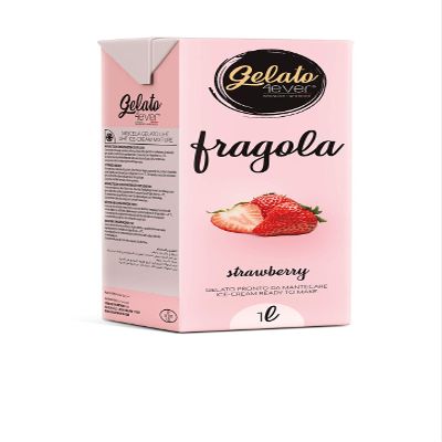 Gelato 4ever Strawberry Vegan Italian Gelato Ice Cream Mix, Easy & Quick to Use, Compatible with Ninja Creami and Any Soft Serve Ice Cream Machine & Maker, Icecream & Dessert, 1 lt, Made in Italy
