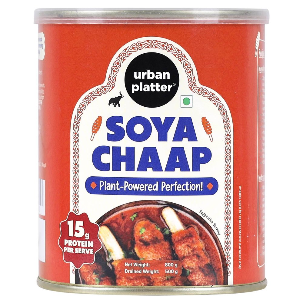 Urban Platter Vegan Chunks On Stick SOYA Chaap in Brine (800 to 500 G)
