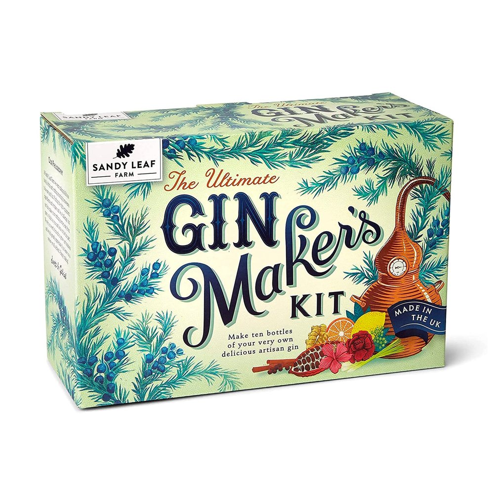 Sandy Leaf Farm Gin Making Kit 10 Bottle Gin Makers Set w/ Pink & Citrus Flavour Spice Blends