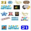 17 Stand Up Twenty One 21st Birthday Boy Man Themed Edible Wafer Paper Cake Toppers Decorations view 2