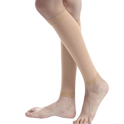 MEJORMEN Compression Knee High Leg Socks Calf Sleeve 30-40 mmHg for Women Varicose Veins, Skin Color (Sleeve), XL