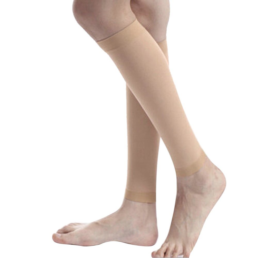 MEJORMEN Compression Knee High Leg Socks Calf Sleeve 30-40 mmHg for Women Varicose Veins, Skin Color (Sleeve), XL