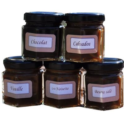 Assortment of 5 isigny caramel spreads, 5x50g