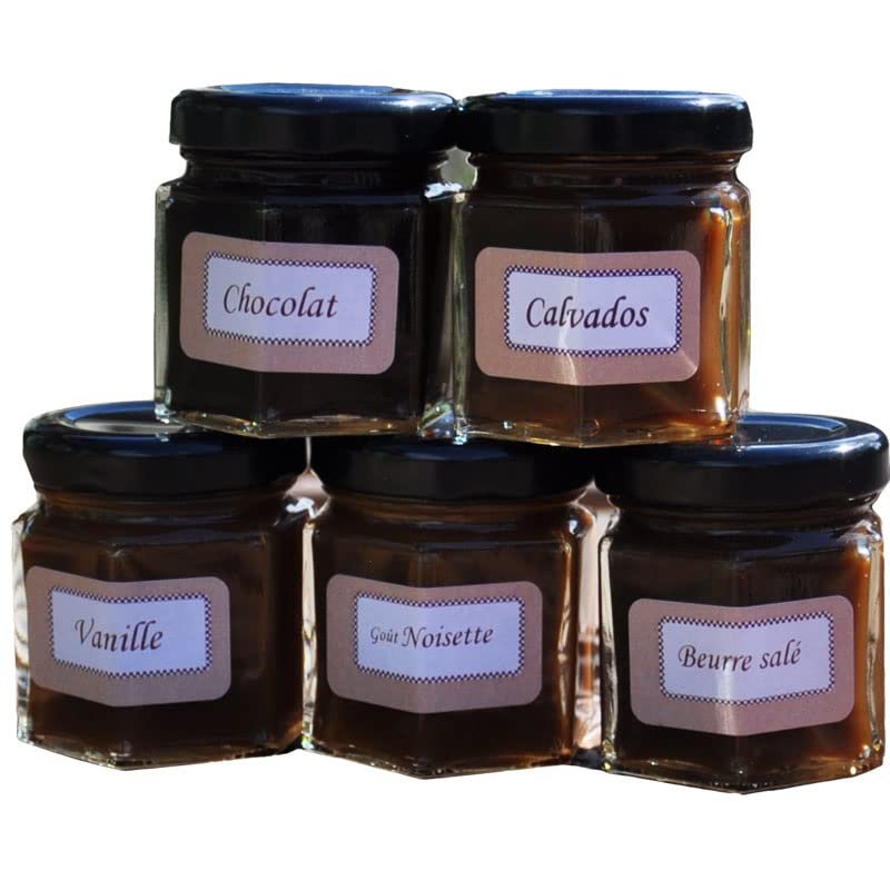 Assortment of 5 isigny caramel spreads, 5x50g