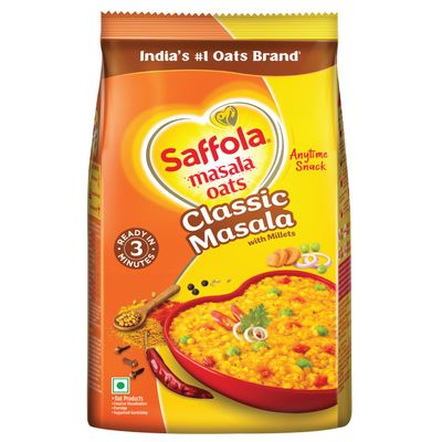 Saffola Masala Oats, Tasty Evening Snack, Healthy Snack, Classic Masala, 500G