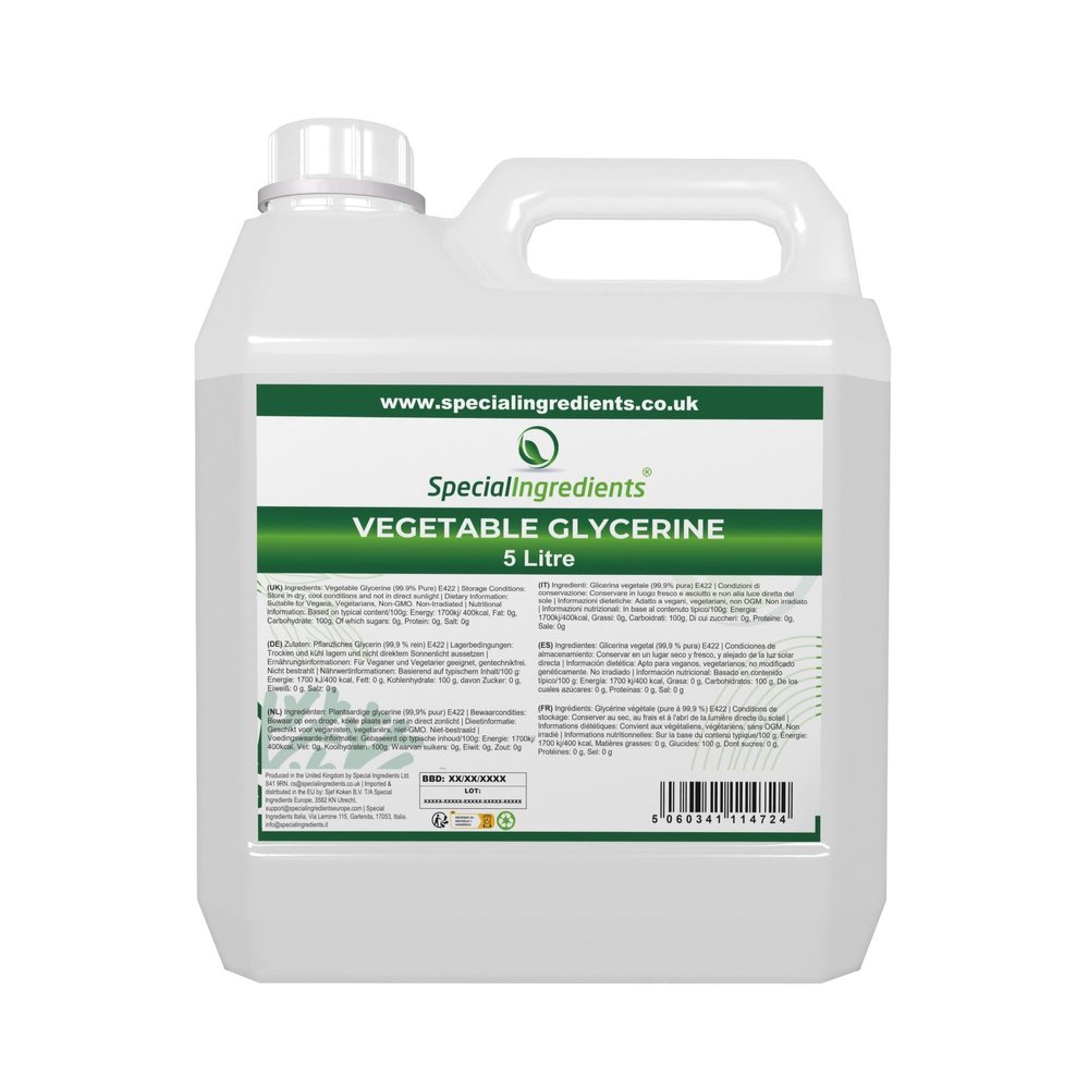 Vegetable Glycerine 10 Litre - Premium Quality Food Grade, Vegan, Non GMO, Natural Humectant, Fragrance Free - Recyclable Container