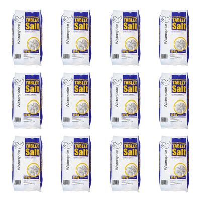 10 kg Watersprite Water Softening Salt Tablets 100% Genuine Suitable For All Brands Of Water Softener Machines Premium Quality High Purity Salt Tablets Best For Laundry Kitchen Dishwashing (12 Packs)