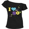 66 Fashion District Ladies Womens Adult Sexy I Love 80s Retro T-Shirt Fancy Dress Party Costume 8-26 (Black, UK 12-14 M/L) view 2