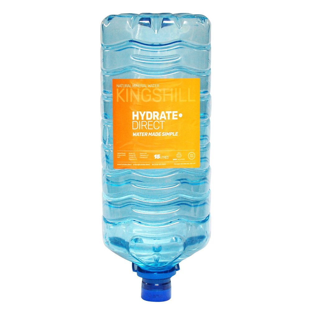 2 x Hydrate Direct Natural Water Water Cooler Dispenser Refill 15 Litre Bottles