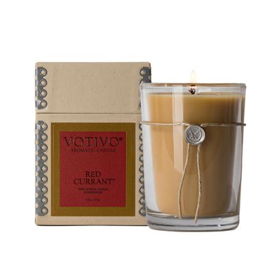 Votivo Red Currant 6.8 oz Aromatic Candle | Soy Wax Blend | Luxury Glass Jar Scented Candle & Box | Candles for Home Scented | Long Burning & Highly Scented