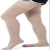 2 Pairs (4 Pieces) per package. - PEDIMEND Compression Thigh Highs Open Toe Stockings | Anti-Fatigue Slimming Compression Socks - UNISEX - (BEIGE) (Beige) view 4