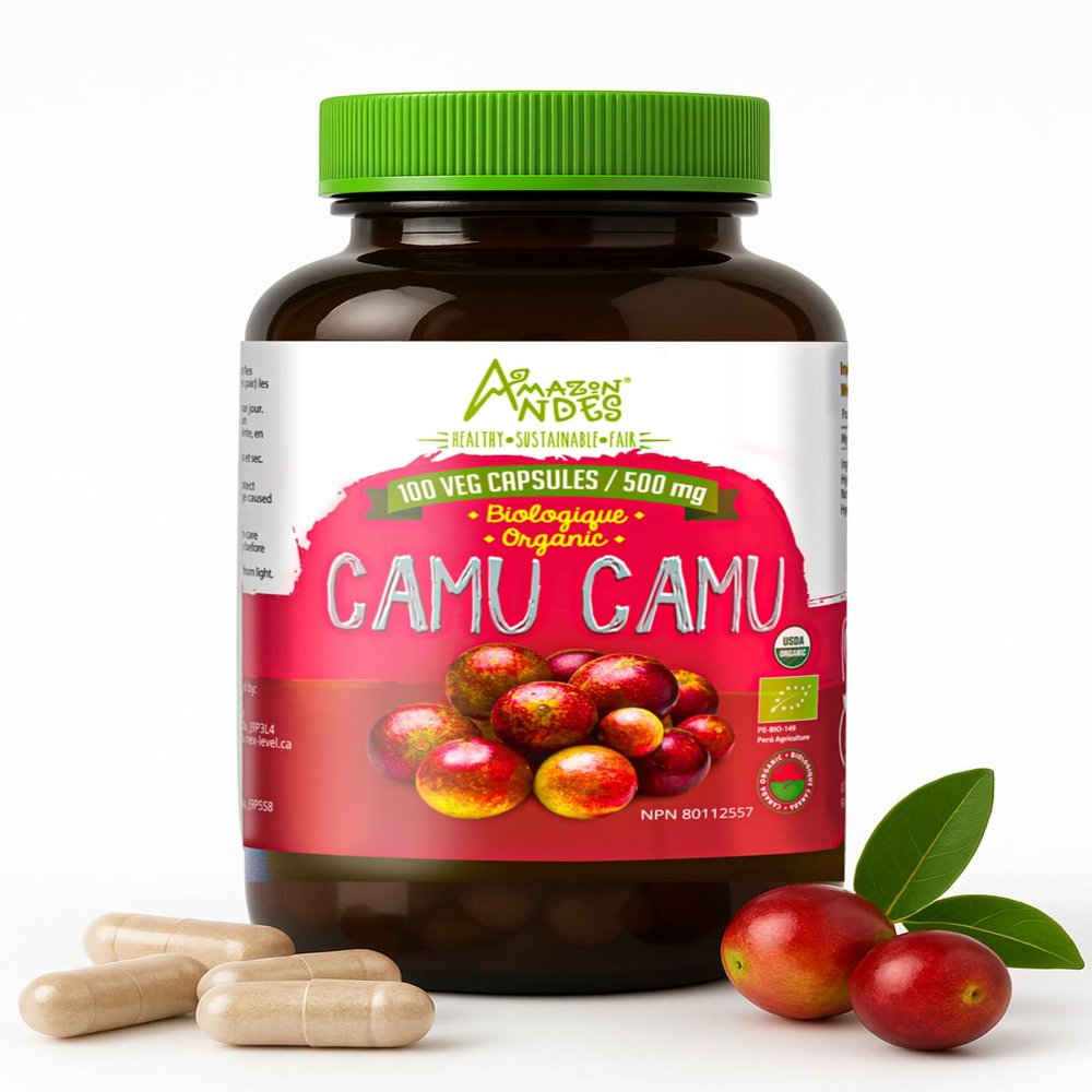 Camu Camu Capsules l Powerful Vitamin C Source l Immune System Booster l Organic and Fairtrade Certified l 100 Vegan Pills l 1500mg per Serving l Non GMO and Gluten Free l Amazon Andes