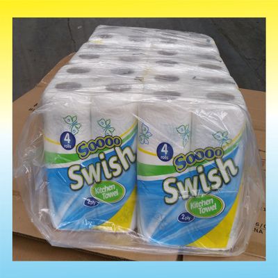 48 x 2 Ply White Kitchen Roll Towel Swish Embossed So Absorbent Cleaning Tissue Paper