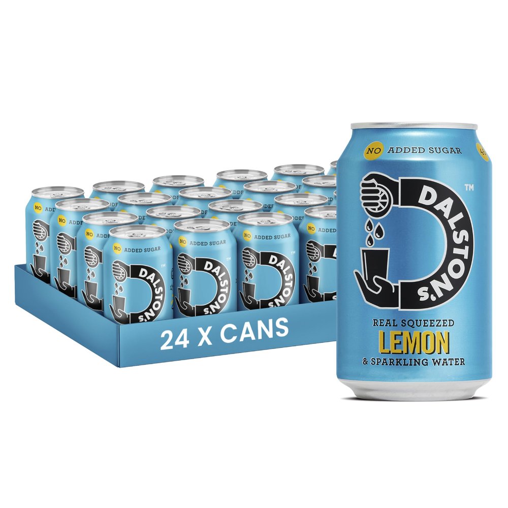Dalston's Sparkling Lemon Soda (24 x 330ml) - Real Squeezed Lemon & Sparkling Water - 46 Kcal - No Added Sugar - No Artificial Sweeteners - Healthy Alternative - Low Calorie - Vegan