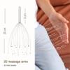 PURAVA (Original) - Premium Head Massager with Metal Handle and Improved Design - Scalp Scratcher Massage with 20 Fingers for Relaxation and Scalp Stimulation - Head Massager Tool Ideal as a Gift view 3