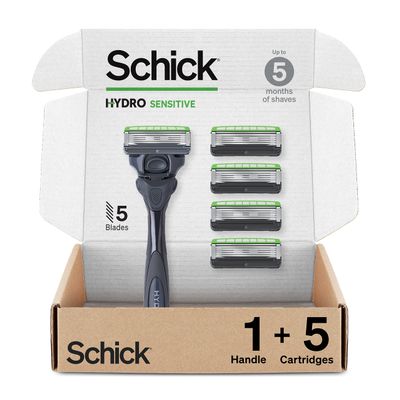 Schick Hydro Sensitive Razor for Men Razor for Men Sensitive Skin with 5 Razor Blades