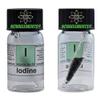 Iodine Element 53 I, Champion Pure 1 Gram 99,9% in Mini Flagon and Vial of Glass with Label
