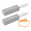 FOCCTS 2 Pcs Foot Care/Toilet Pumice Cleaning Stone with Handle Dead Hard Skin Callus Remover and Clean Hard Water Ring Rust Stain of Toilet/Bathtub with Extra Drain Snake Pipe Cleaner view 1