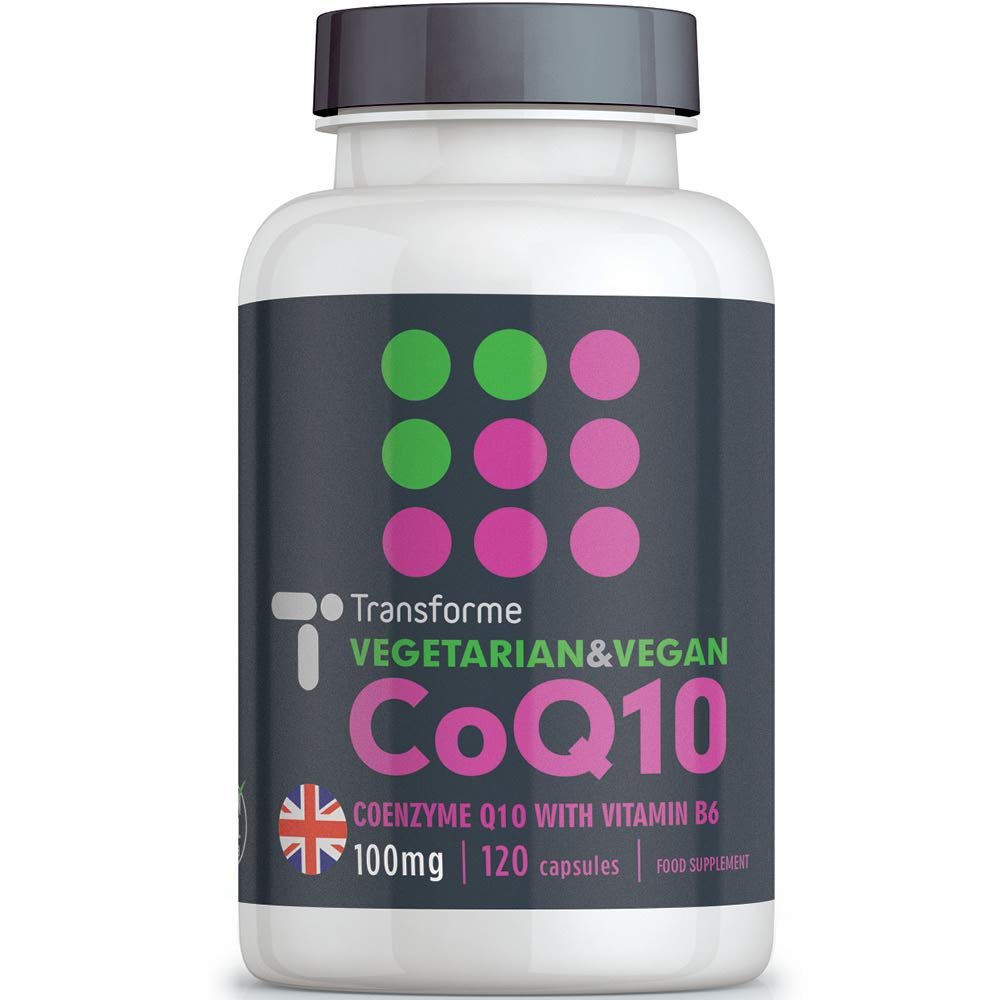 Transforme CoEnzyme Q10 100mg with Vitamin B6 | Vegetarian & Vegan | 120 CoQ10 Naturally Fermented Capsules | Natural Ingredients | Dairy & Gluten Free | Made in The UK