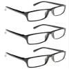 3 x PAIRS GREAT VALUE Stylish Reading Glasses Retro Unisex in Brown, Grey & Black TN55 (3 x Black, 2.50) view 1