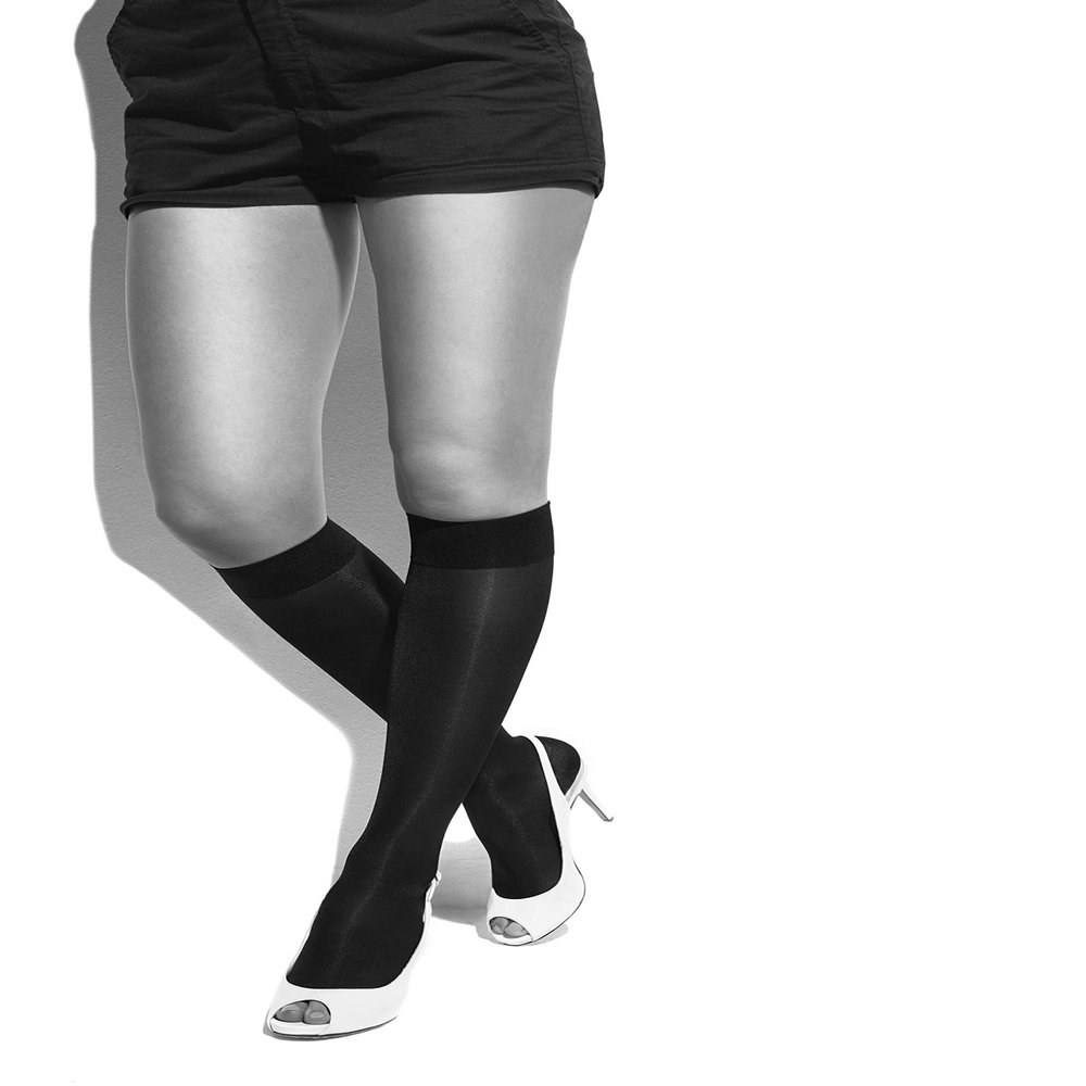 SEGRETA Knee high 140 den open tip, medium to strong graduated compression - Beige - 3
