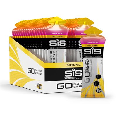 Science in Sport GO Isotonic Energy Gels - Fast-Acting Isotonic Carbohydrate Gel, 22g Energy per Sachet - No Need for Water - On-the-Go Fuel - Fruit Salad, 30-Pack